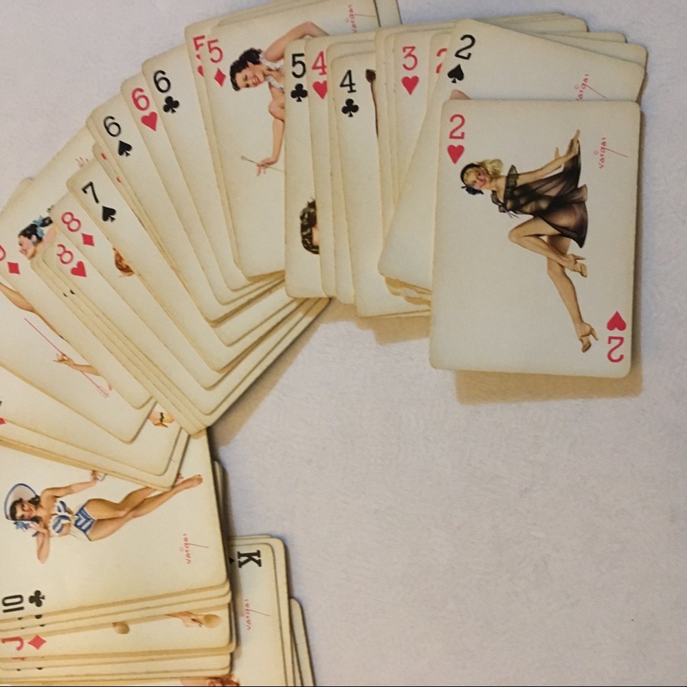 Set of vintage Vargas playing cards!!